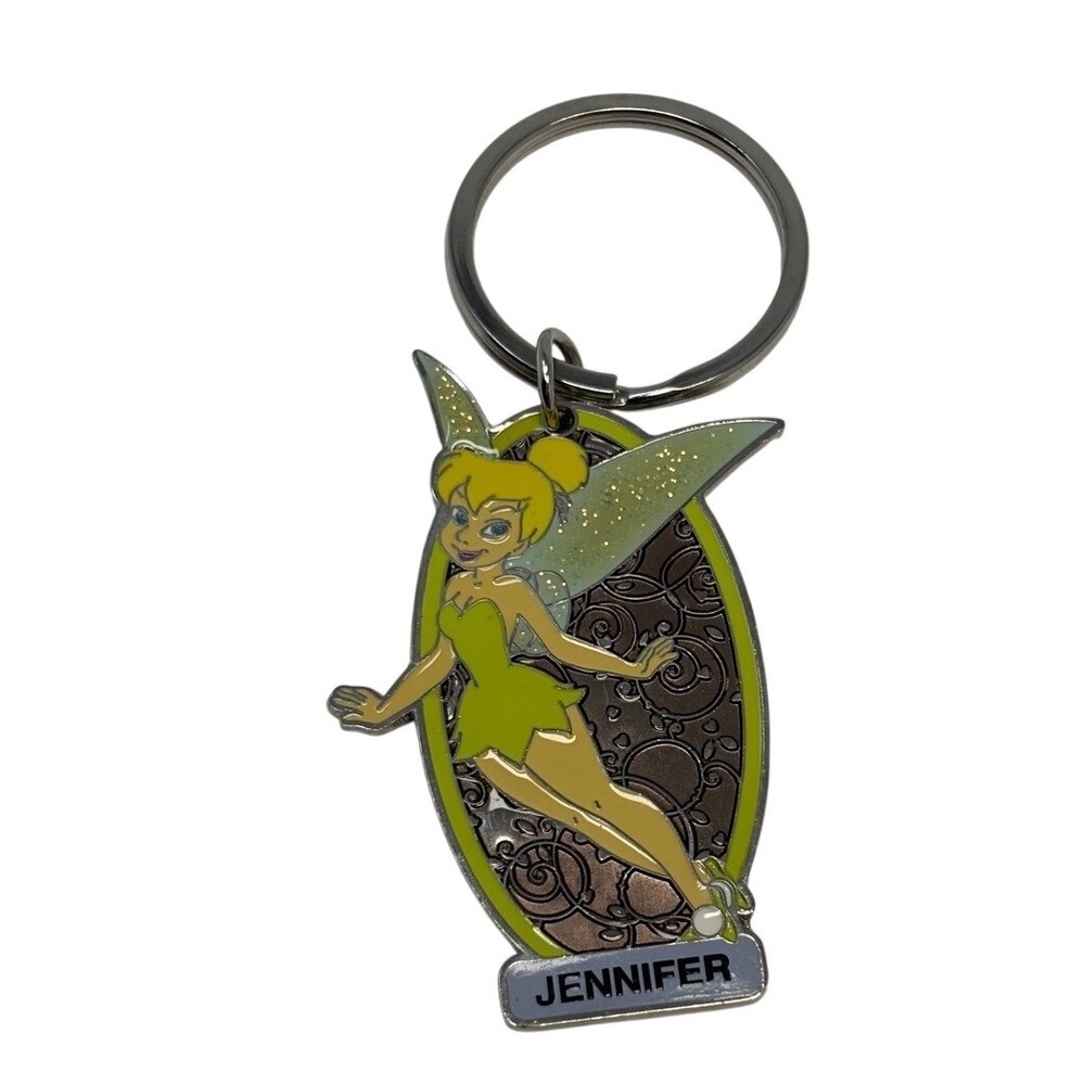 Disney Tinker Bell Jennifer Keychain Disneyland Resort Enamel Glitter Wings - Picture 2 of 4